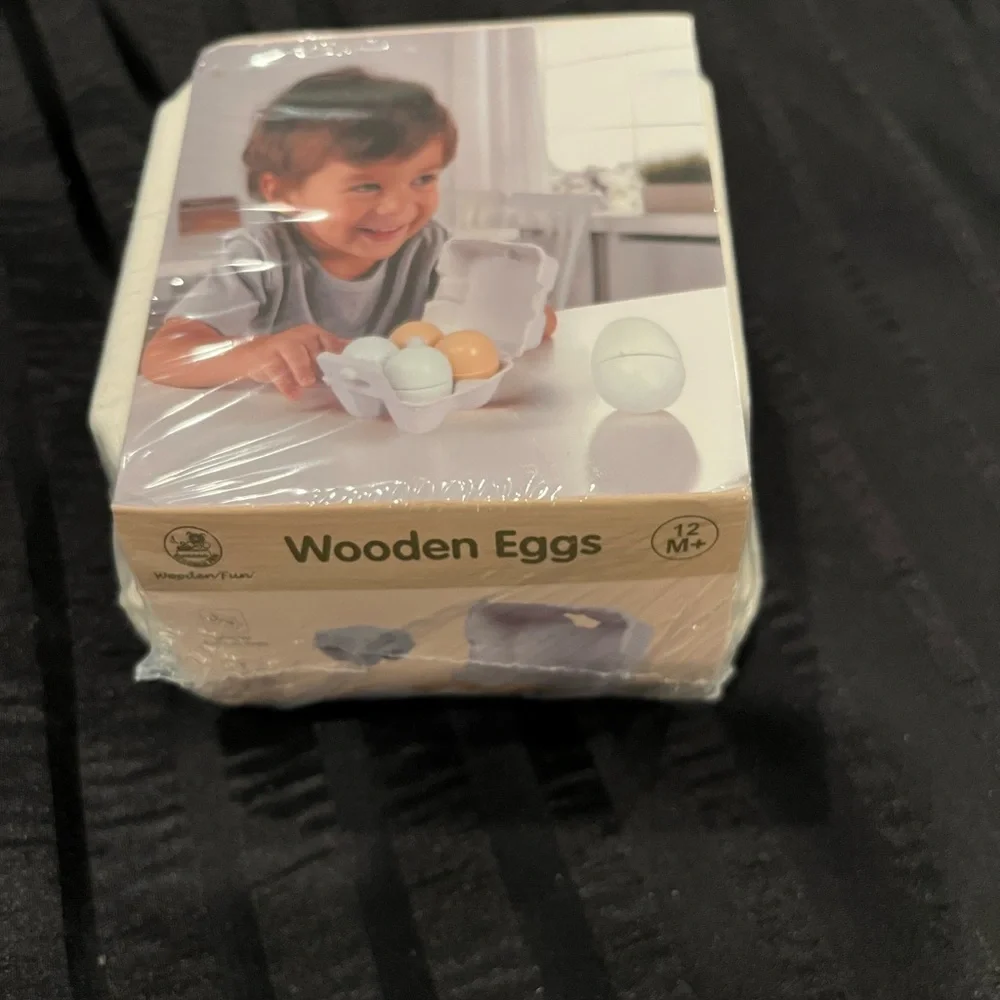 NWT 4PCS 🐣🥚Easter Egg Toys Wooden Play Food Pretend Play Food Sets for Kids